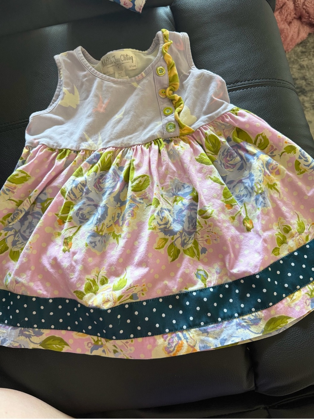 Matilda Jane Pink Floral Dress with Lavender Bodice
